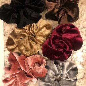 Set of 6 velvet scrunchies